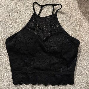 Lace cropped halter top - never worn